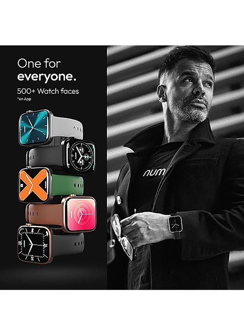 Number - DialFit Pro Max Bluetooth Calling Smart Watch,Largest 1.91" Bezel-less Edge-to-Edge Display,600 Nits Brightness, Sleek Metallic Body, Wireless Charging, Health Suite Black Gold Strap - Image 1