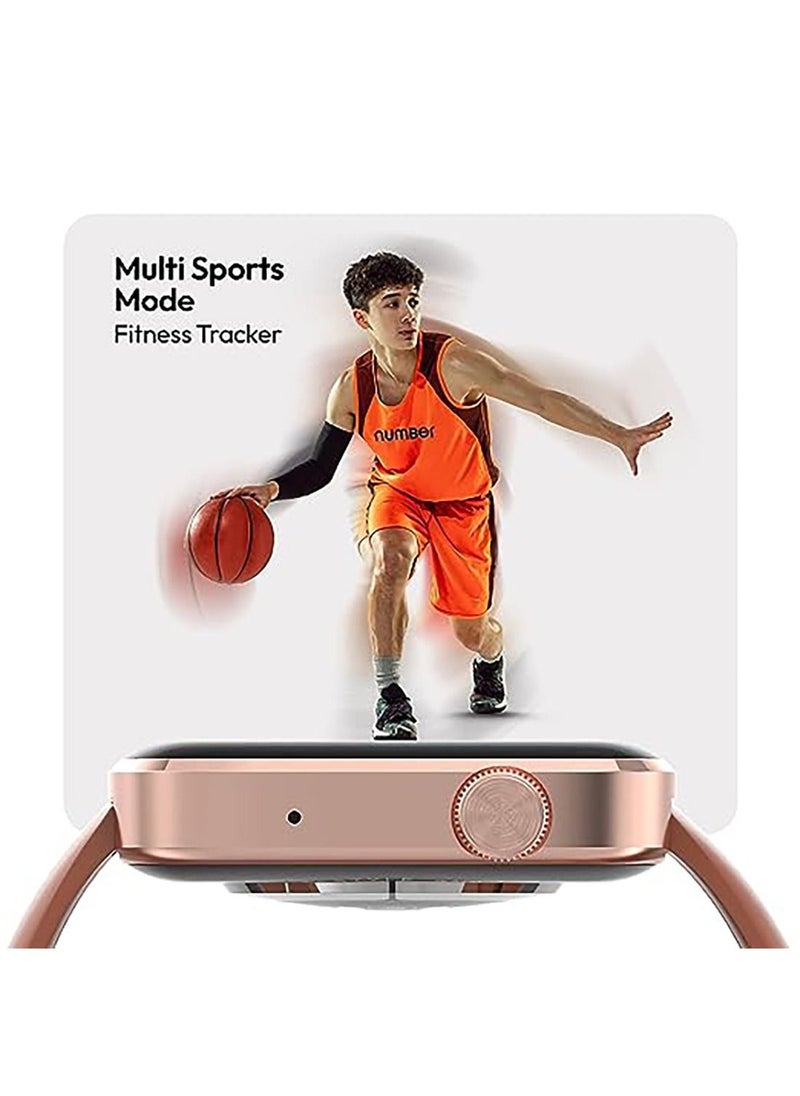 Number - DialFit Pro Max Bluetooth Calling Smart Watch,Largest 1.91" Bezel-less Edge-to-Edge Display,600 Nits Brightness, Sleek Metallic Body, Wireless Charging, Health Suite Black Gold Strap - Image 1