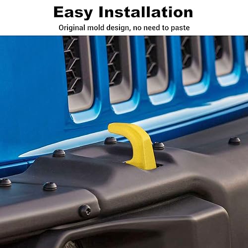 JWWY Bumper Tow Hook Covers Tow Trailer Hitch Receiver Cover Towing Hitch Rubber Sleeve Protector Cover Trim Fit for 2007-2026+Jeep Wrangler JL Gladiator JT 4XE JK Exterior Accessories 2pcs Yellow - Image 3