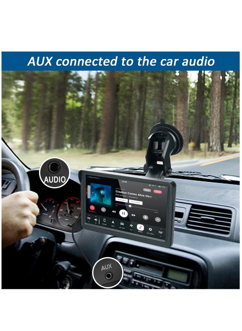 SWM - Portable Car Audio with Wireless Apple Carplay and Android Auto Touch Screen Bluetooth Car Player - Image 1