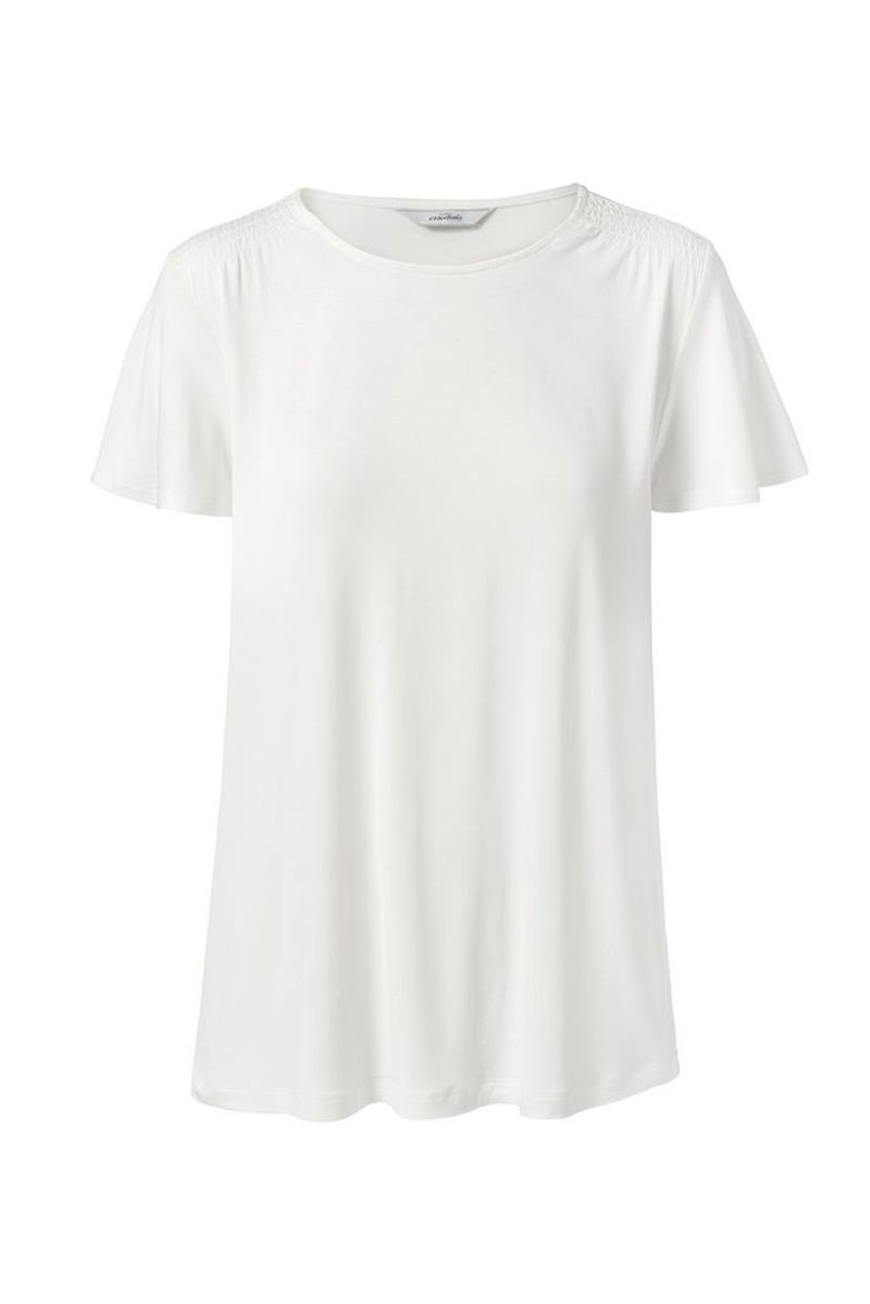 Tchibo Women Round Neck Short Sleeve Plain T-shirt, White - Image 3