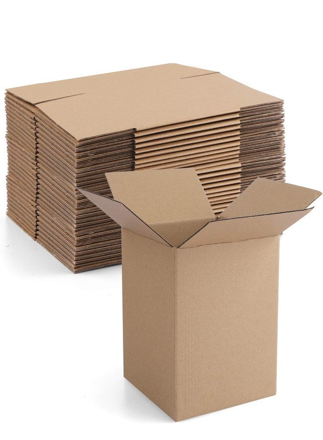 Eupako 4x4x4" Cardboard Box Mailers 25 Pack Brown Cube Corrugated Small Shipping Boxes for Mailing - Image 1