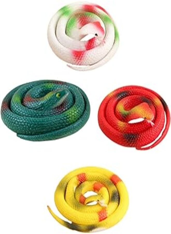 Toyvian Toyvian rubber snakes fake snake toys large realistic rubber snake gags practical joke toys for kids - Pack of 1 - Assorted Colors 