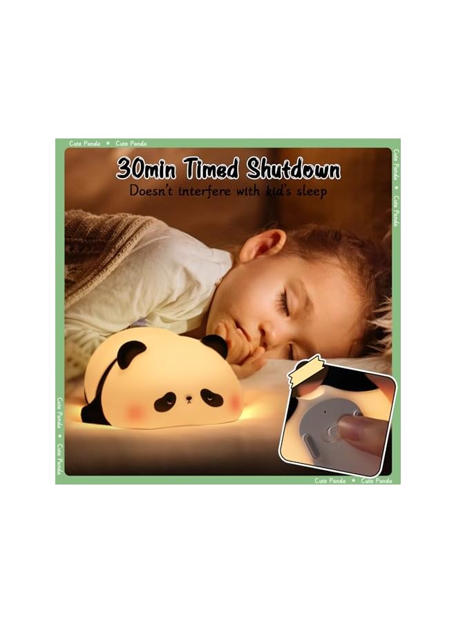 The Bros Children's Night Light, Panda Night Lamp, Children, 3 Light Modes, Nursing Light, Dimmable with Timer, Touch Control, Silicone Night Light, Baby, USB Rechargeable Panda Lamp, Cute Night Light, - Image 5