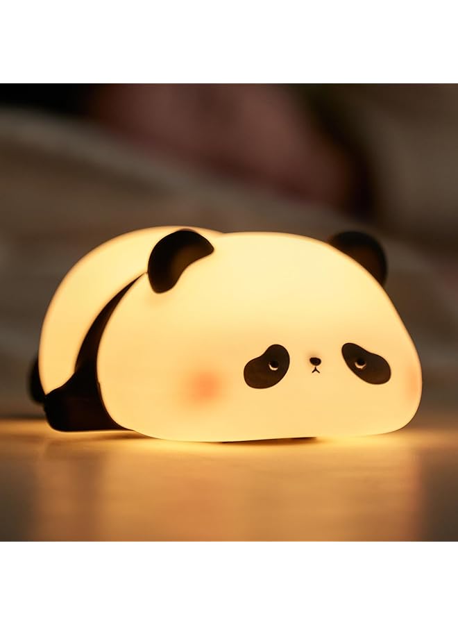 The Bros Children's Night Light, Panda Night Lamp, Children, 3 Light Modes, Nursing Light, Dimmable with Timer, Touch Control, Silicone Night Light, Baby, USB Rechargeable Panda Lamp, Cute Night Light, - Image 1