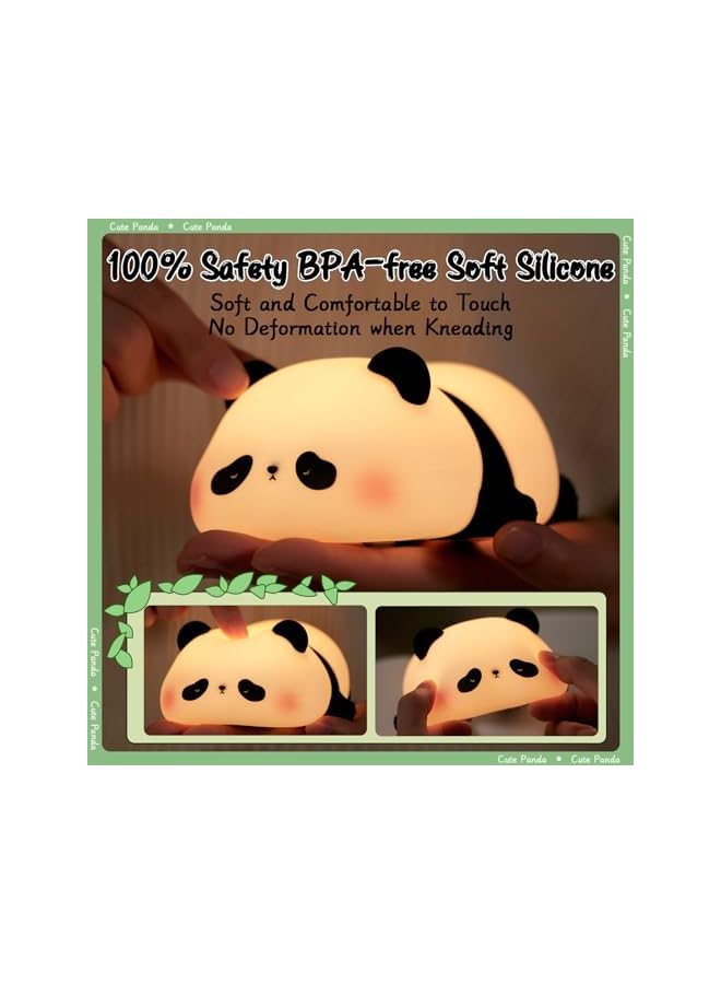 The Bros Children's Night Light, Panda Night Lamp, Children, 3 Light Modes, Nursing Light, Dimmable with Timer, Touch Control, Silicone Night Light, Baby, USB Rechargeable Panda Lamp, Cute Night Light, - Image 3
