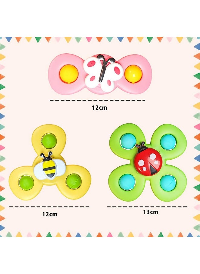 Wembley Suction Spinner Toy For Baby Bath Toys Water Toys For Kids Fidget Spinner Spinning Sensory Toddler Infant Flight Travel Toy Stick To Car Window Table Chair Birthday Return Gift For Kids 3 Pcs  - Image 2