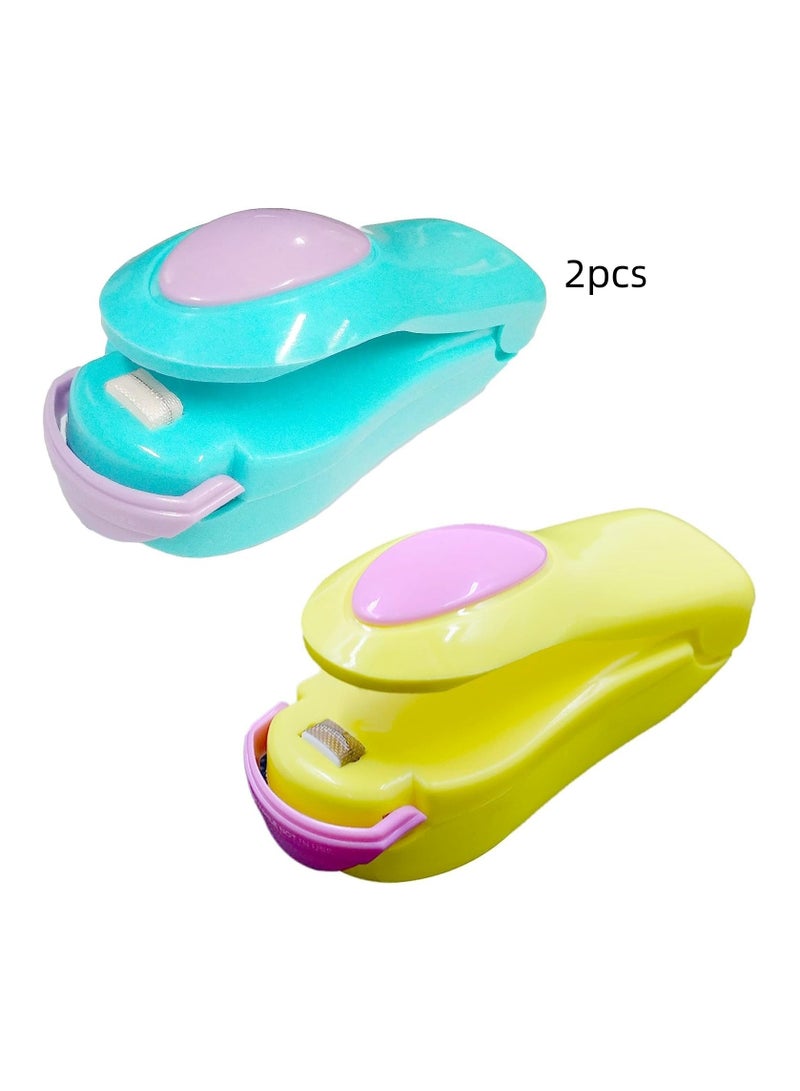 2 Pack Mini Portable Handheld Heat Vacuum Sealer Bag Sealer Mini Sealing Machine Hand Pressure Heat Sealing Machine Handheld Plastic Bag Sealer Mini for Plastic Bags Storage  - Image 1