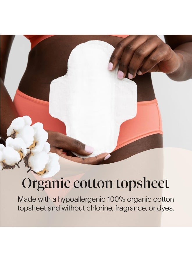 Cora 100 Organic Cotton Topsheet Pads Ultra Thin Period Pad with Wings Super Absorbency UltraAbsorbent Sanitary Pads for Women 36 Count - Image 2