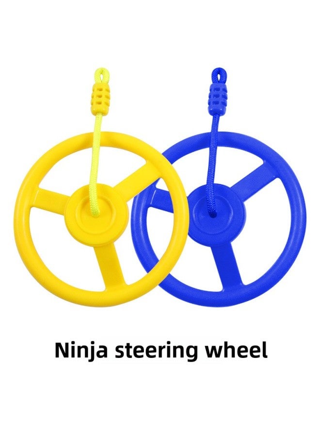 Outdoor Children's Toys Plastic Fitness Large Disc Swing Rope Ladder Climbing Rope Walking Flat Belt Toys-Specifications:Ninja Steering Wheel - Image 1