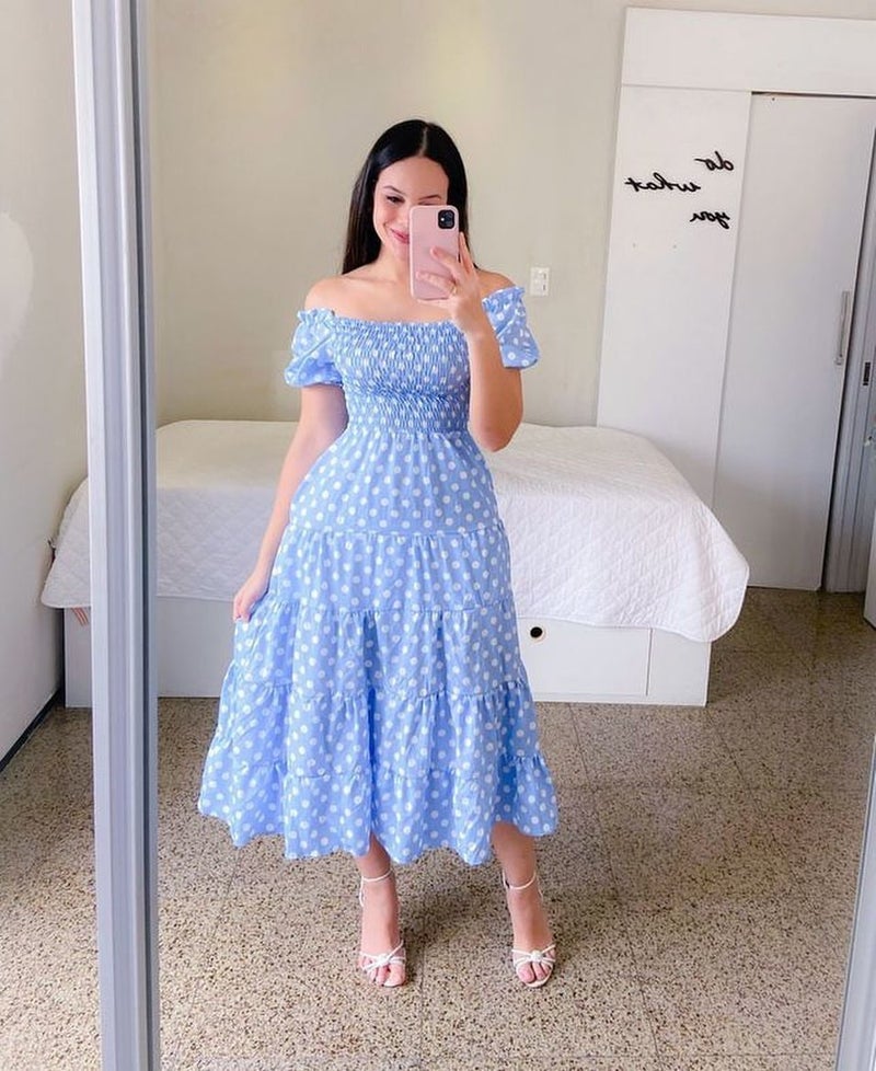 2025 cross-border spring and summer new European and American womens off-shoulder long skirt long European and American printed dress skirt Colored flowers - Image 4