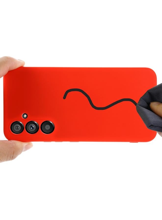 اس-توب جراب لهاتف Samsung Galaxy A34 5G مصنوع من السيليكون السائل المقاوم للصدمات بلون نقي - Image 4