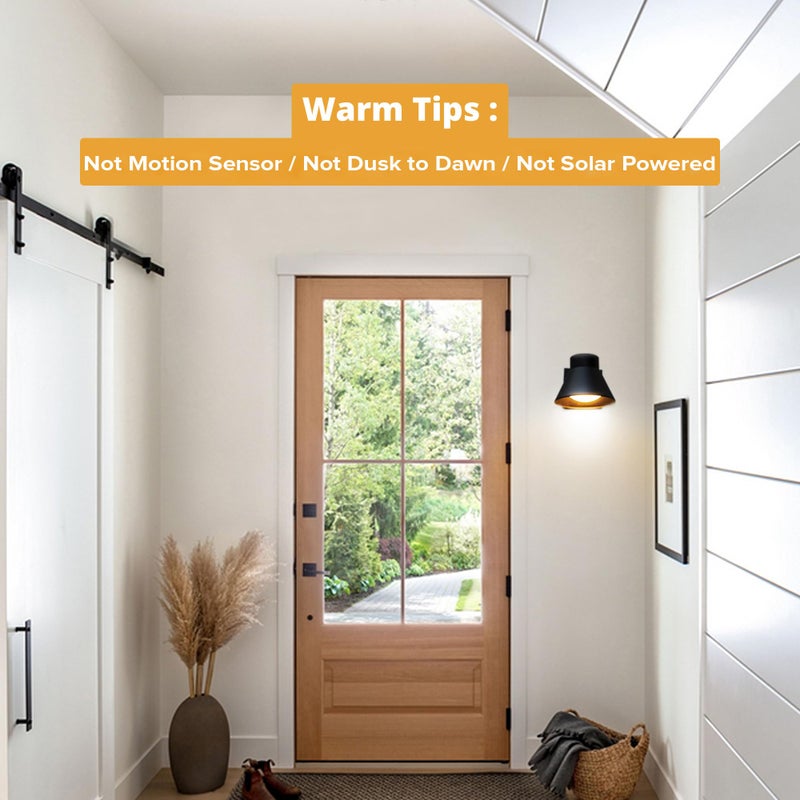 UME 2 Pack LED Outdoor Wall Light Fixtures, Black Front Porch Lights Wall Mount Lighting, Exterior Waterproof Wall Lantern Light Fixture Anti-Rust Farmhouse Wall Sconce for Patio, Doorway, Garage - Image 2