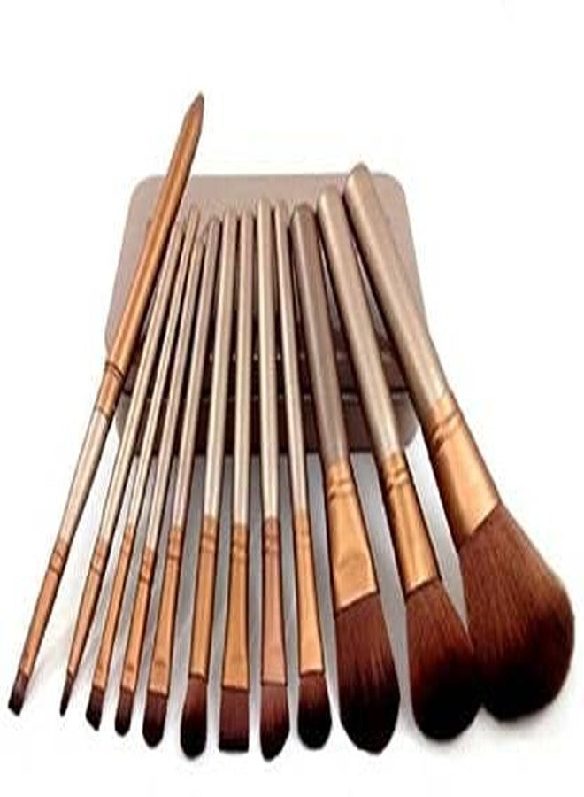 Lele? Makeup Brushes Kit Set of 12 with A Silver Storage Box and One white foundation Brush - Image 2