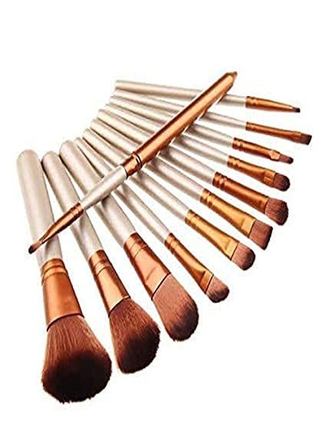 Lele? Makeup Brushes Kit Set of 12 with A Silver Storage Box and One white foundation Brush - Image 4
