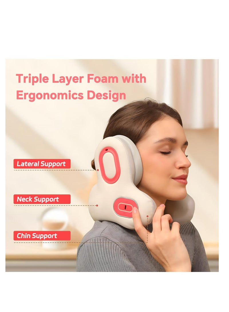 BlueFire Neck Pillow for Travel with Bluetooth Headset | U-Shape Ergonomic Memory Foam Airplane Pillow with Built-in Speaker | Noise Reduction, Head & Neck Support, Adjustable Buckle, Drawstring Bag | Travel Music Pillow for Airplane, Car, Office, Home - Image 2