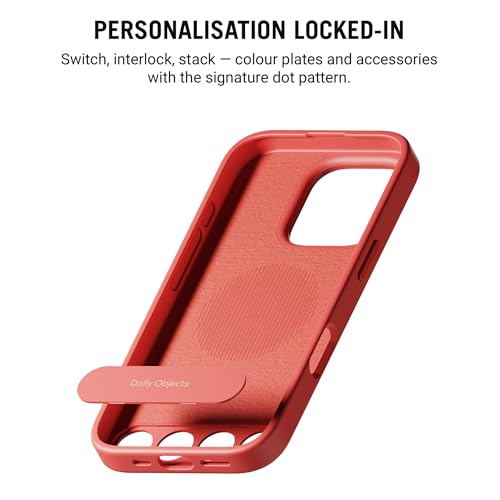 DailyObjects iPhone 16 Pro Stack Signature Magnetic Case Cover | Compatible with Magsafe | Camera & Body Protection | Shock/Scratch Proof| Dual Hybrid Protection | Wireless Charging - Coral Red - Image 2