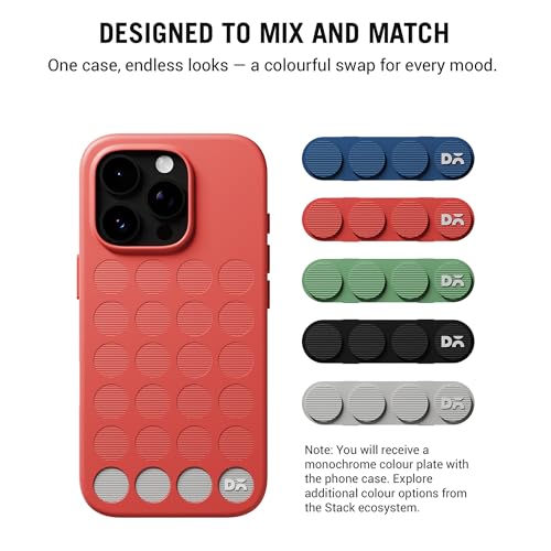 DailyObjects iPhone 16 Pro Stack Signature Magnetic Case Cover | Compatible with Magsafe | Camera & Body Protection | Shock/Scratch Proof| Dual Hybrid Protection | Wireless Charging - Coral Red - Image 3