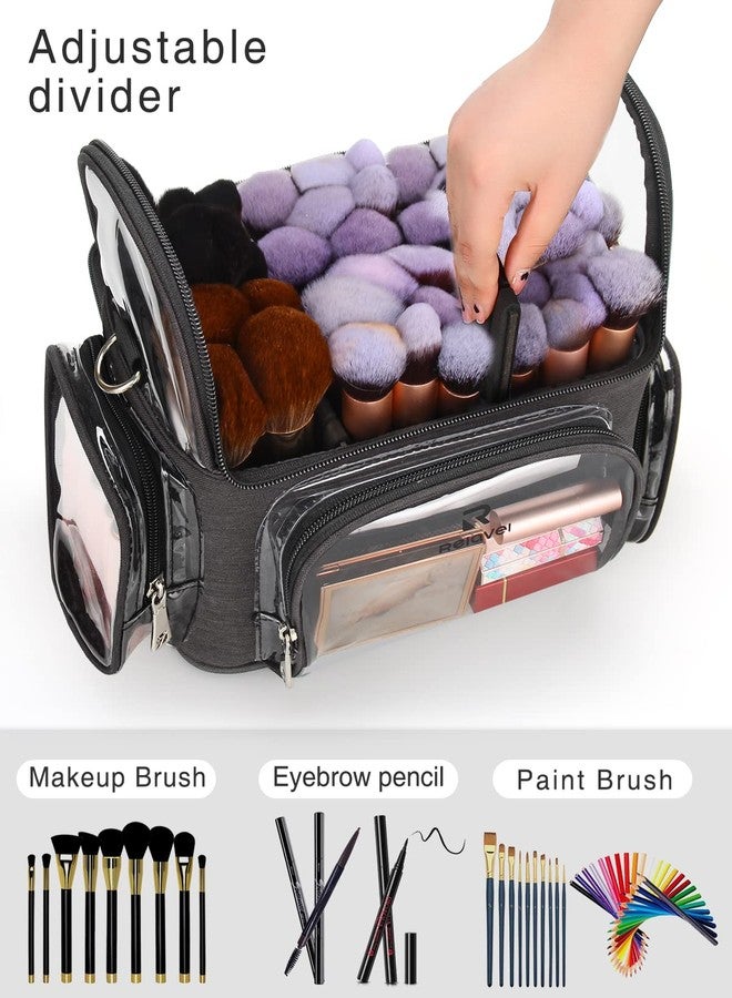 Relavel Professional Makeup Bag Makeup Backpack and Cosmetic Bag, Durable Waterproof Material with Shoulder Straps and Adjustable Dividers, Professional Makeup Artist Organizer - Image 4