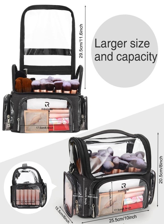 Relavel Professional Makeup Bag Makeup Backpack and Cosmetic Bag, Durable Waterproof Material with Shoulder Straps and Adjustable Dividers, Professional Makeup Artist Organizer - Image 5