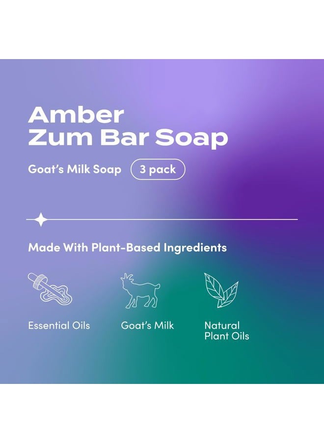 ZUM Indigo Wild Goat's Milk Soap Bar - Bar Soap for Hands & Body Made with Essential Oils - 3 oz - Amber (3 Pack) - Image 2