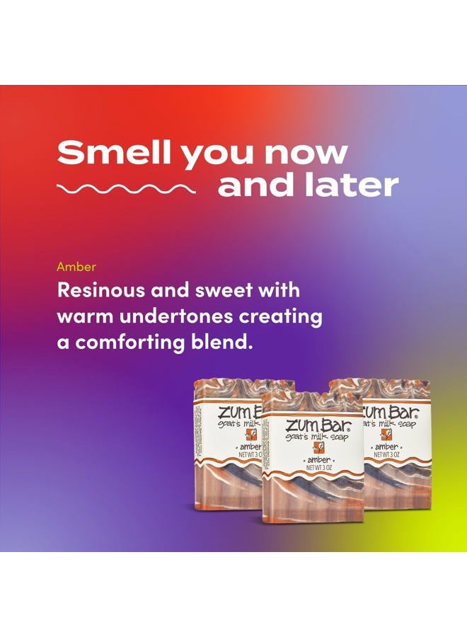 ZUM Indigo Wild Goat's Milk Soap Bar - Bar Soap for Hands & Body Made with Essential Oils - 3 oz - Amber (3 Pack) - Image 3