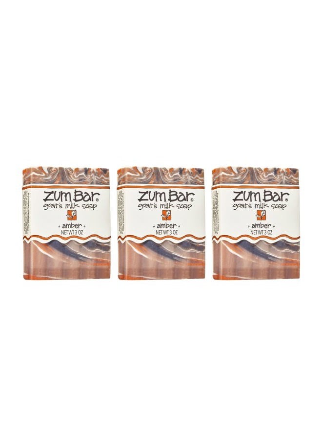 ZUM Indigo Wild Goat's Milk Soap Bar - Bar Soap for Hands & Body Made with Essential Oils - 3 oz - Amber (3 Pack) - Image 1