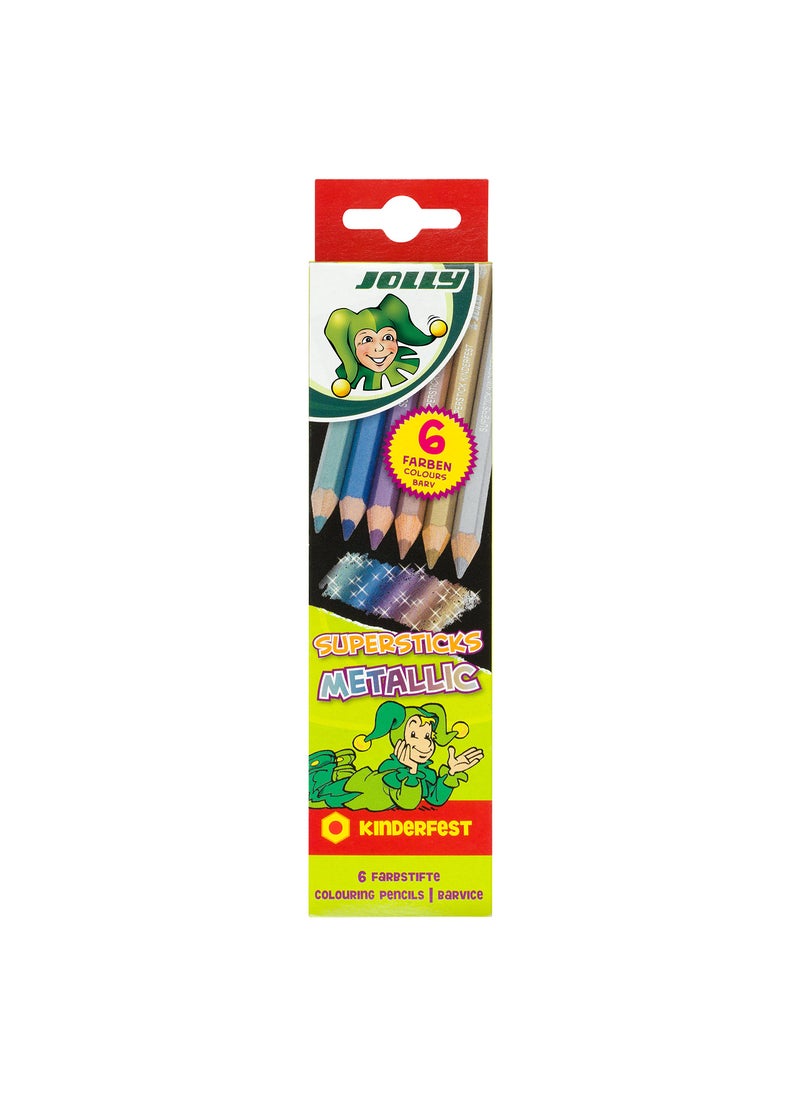 JOLLY Jolly Supersticks Premium European Metallic Colored Pencils; Set of 6, Perfect for Adult and Kids Coloring  - Image 2