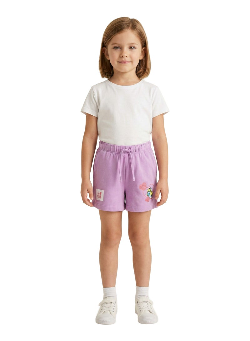 Trucare Toddler Girls Smurfs Love Graphic Cotton Shorts - Image 1