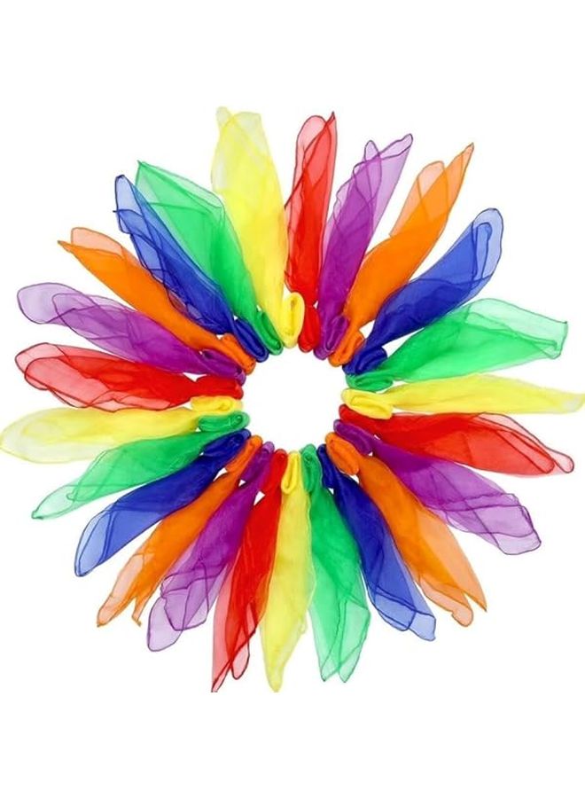 Happon 24 Pcs Sensory Juggling Scarves Assorted Colors - Image 1