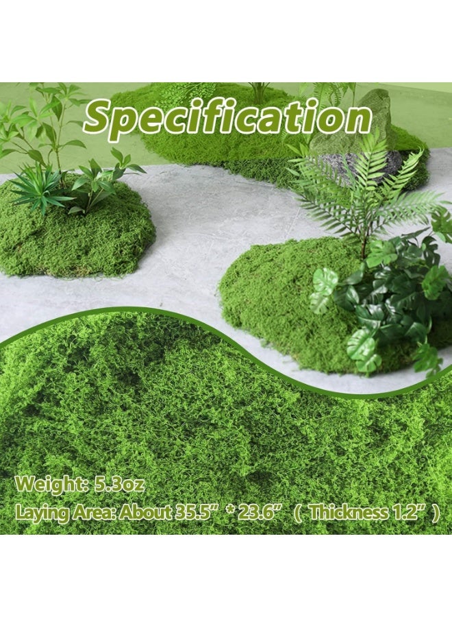 Potanro Faux Green Moss 5.3oz Artificial Fake Plant Moss for Potted Plants Indoor, Crafts, Planters, Bonsai Artifcial, DlY Floral Decorative Moss, Fairy Garden Wedding Table Centerpieces Decor - Image 3