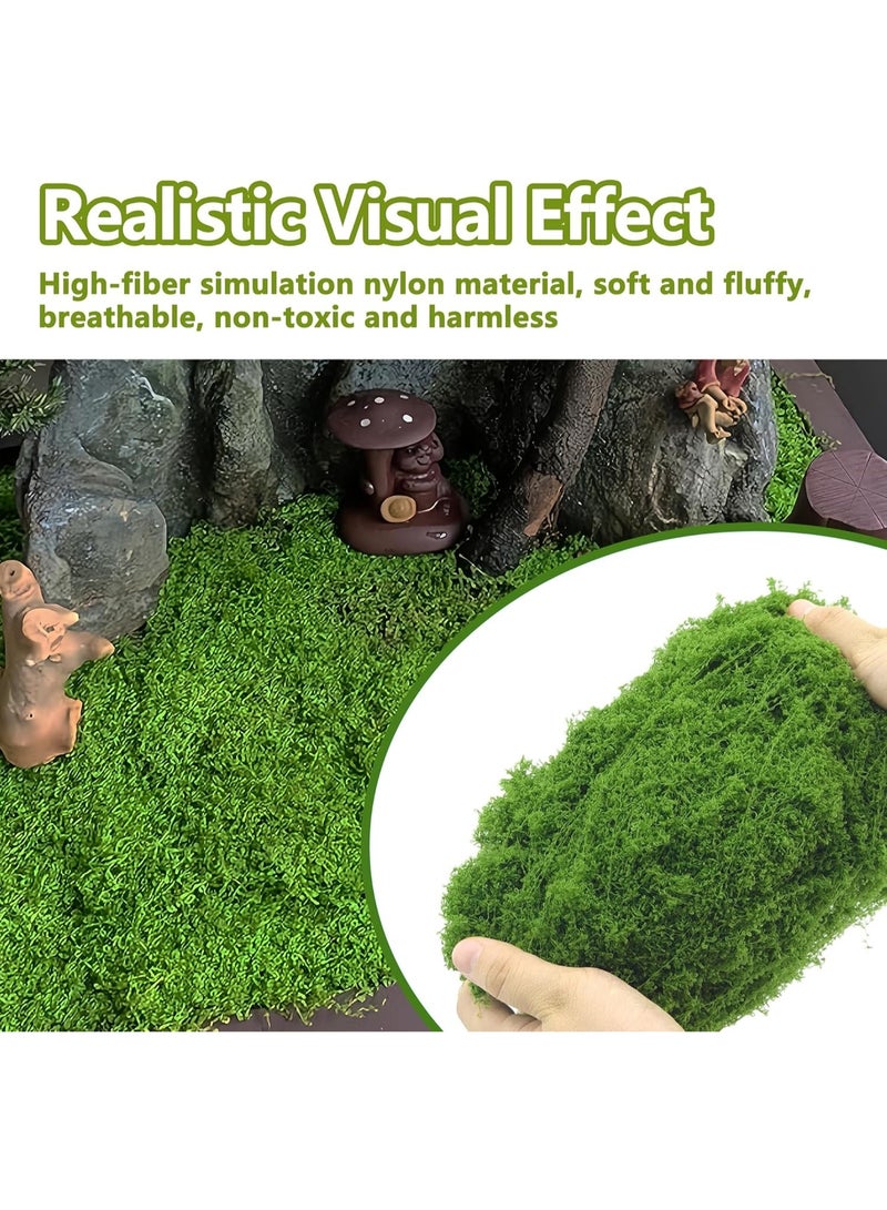Potanro Faux Green Moss 5.3oz Artificial Fake Plant Moss for Potted Plants Indoor, Crafts, Planters, Bonsai Artifcial, DlY Floral Decorative Moss, Fairy Garden Wedding Table Centerpieces Decor - Image 2