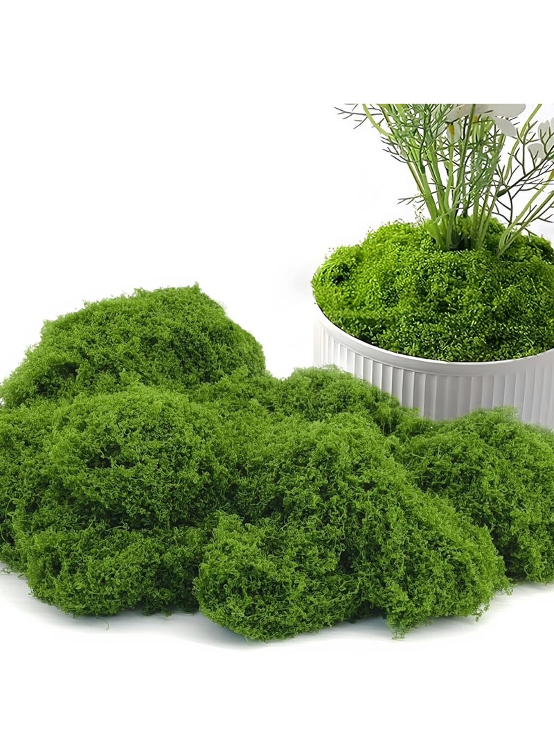 Potanro Faux Green Moss 5.3oz Artificial Fake Plant Moss for Potted Plants Indoor, Crafts, Planters, Bonsai Artifcial, DlY Floral Decorative Moss, Fairy Garden Wedding Table Centerpieces Decor - Image 1