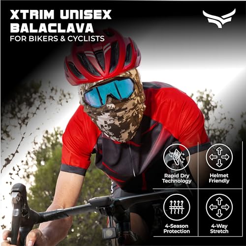 XTRIM Face Mask for Men & Women, Balaclava for Bike Riding, UV Protected Breathable Helmet Liner, Anti-Hair Fall, Sweat Absorbing & Odour Free, Sun & Dust Protection (Camo Desert, Cotton) - Image 2