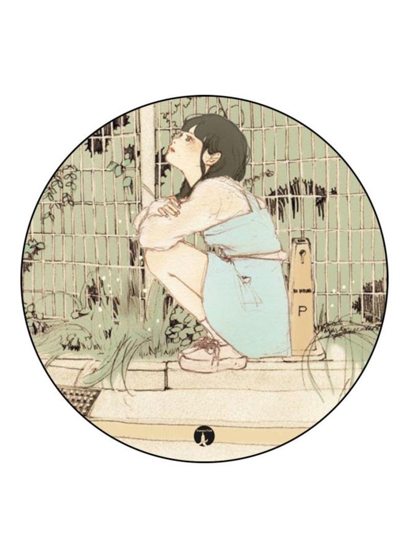 RKN Girl Theme Printed Fridge Magnet  Blue/Beige/Green - Image 1
