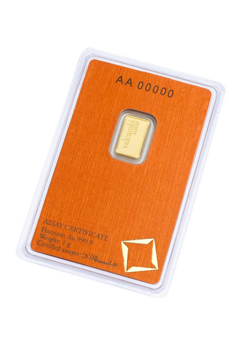 valcambi 24KT 999.9 Purity 1g Valcambi Suisse Gold Bar  - Image 3