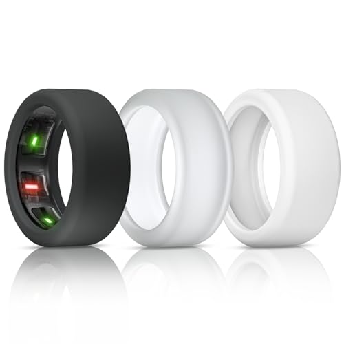 BandSmith Silicone Ring Cover Compatible with Oura Ring Protector, Elastic Case for Oura Ring Gen 4/3 Working Out - Patent Protected (Black+Clear+White, S for 678910) - Image 1