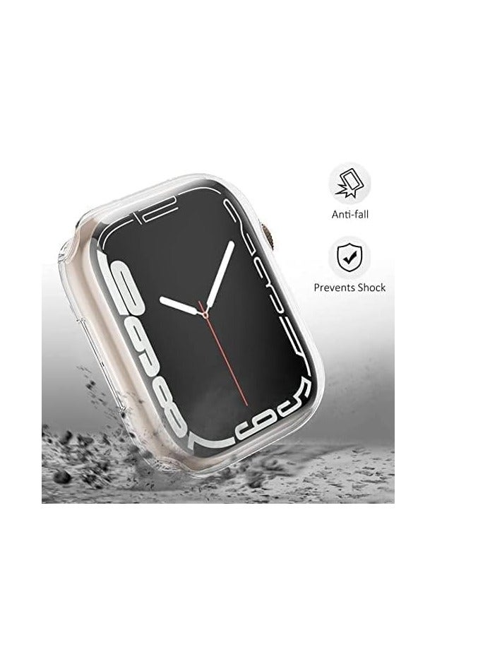 Compatible with iWatch Series 7 Case, TPU Anti-Scratch Protective Cover with Bumper (Clear, 45mm), TPU - Image 2