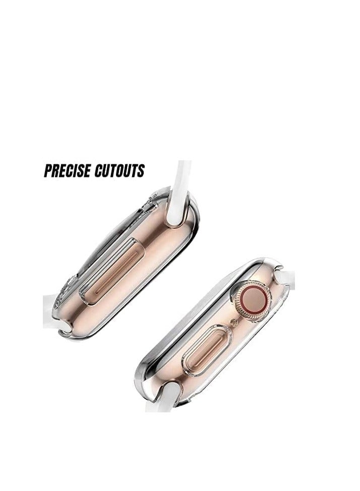 Compatible with iWatch Series 7 Case, TPU Anti-Scratch Protective Cover with Bumper (Clear, 45mm), TPU - Image 3
