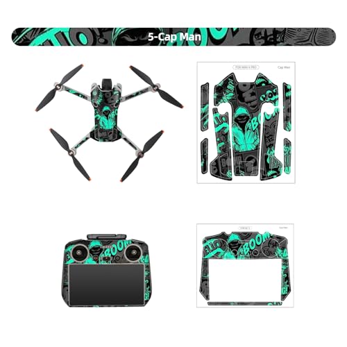 FSIDIWT Skin Stickers Compatible with DJI Mini 4 Pro, Waterproof Sticker Decal Skin DIY Accessory for DJI Mini 4 Pro Drone and RC 2 Controller (E) - Image 2