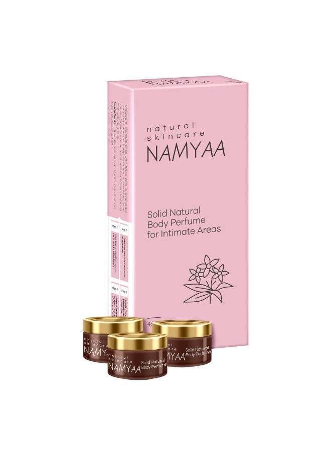 Namyaa Solid Natural Body Perfume for Underarms, Inner Thigh, Knee and, Sensitive Areas for Women, 15g (Pack of 3), All Skin Types - Image 1
