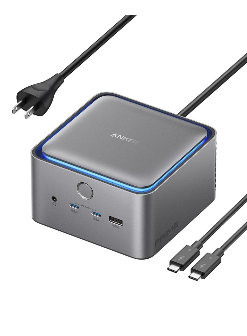 Anker Prime TB5 Docking Station, 14 Ports Thunderbolt 5 Docking Station with 140W Max Charging, 120Gbps Max Transfer, Ambient LED Lighting, Cooling System, Up to 8K Display for Thunderbolt 5/4 Laptops - Image 1