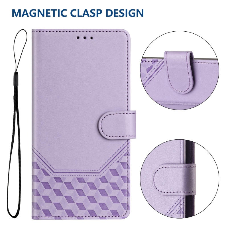 HuHa Case Cover For Infinix Note 50s Honeycomb Embossing RFID Leather Phone Case(Light Purple) - Image 5