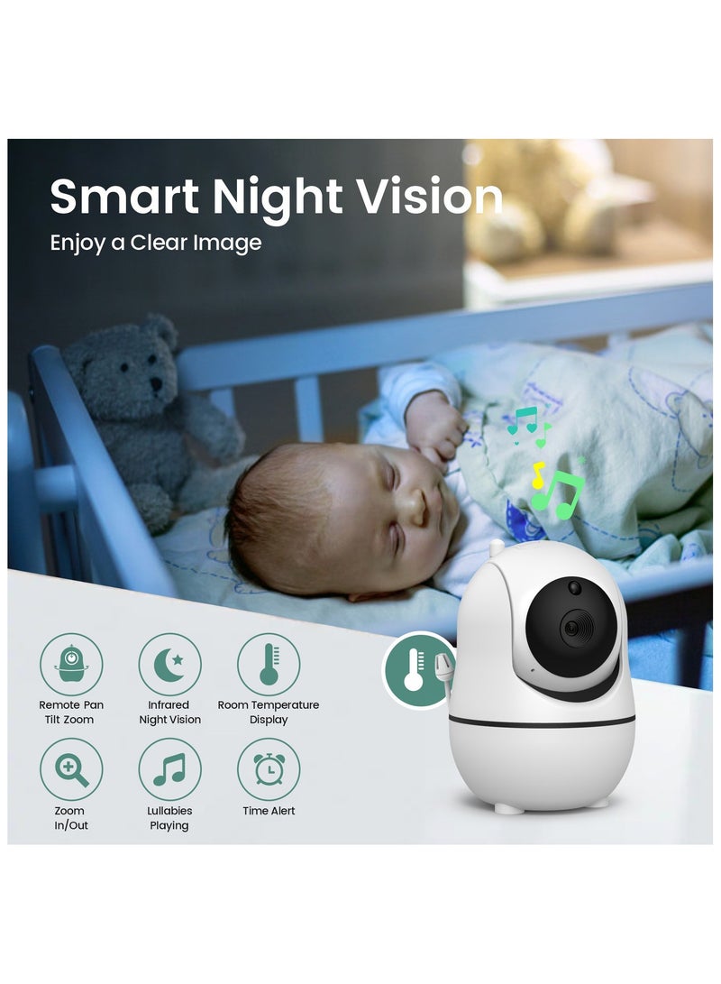 1080P 7-Inch Baby Monitor with Camera and Audio, Upgrade No Wifi 22-Hour Battery Remote Pan-Tilt-Zoom Video Baby Monitor, Night Vision, VOX, 2-Way Talk - Image 5