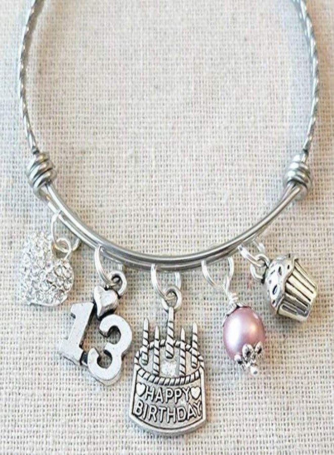SCRAPHEART Happy 13th Birthday Heart Charm Bracelet, 13th BIRTHDAY GIRL Bracelet, Teenage Daughter Gift Ideas, Birthday Gifts for Girls, 13 Year Old Teen Girl Birthday - Image 2
