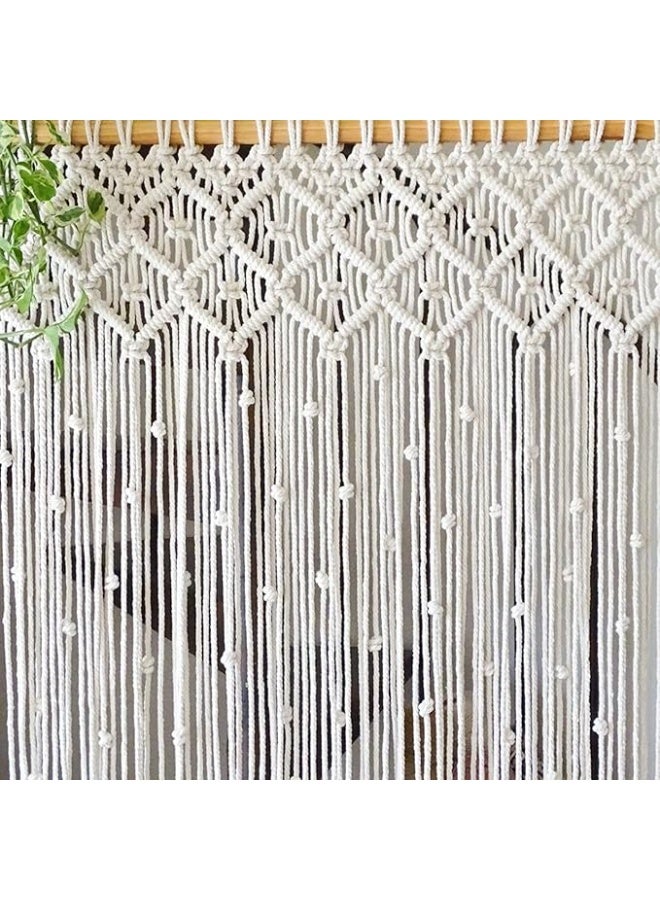 انتيكيانو ستارة مكرمية بنمط بوهيمي لتزيين الحائط، مكرمية كبيرة منسوجة يدويا 213x100 سم - Image 1