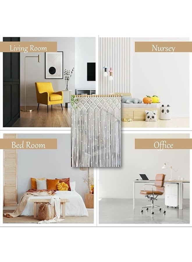 انتيكيانو ستارة مكرمية بنمط بوهيمي لتزيين الحائط، مكرمية كبيرة منسوجة يدويا 213x100 سم - Image 2