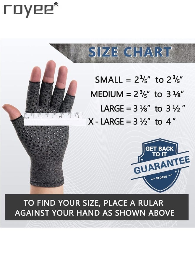 رويي 2 أزواج من الرجال والنساء من التهاب المفاصل ضغط القفازات ، غير زلق المطاط نقطة لا الاصبع التهوية وامتصاص الرطوبة ضغط القفازات ، لتخفيف الألم الروماتويدي ، تورم المفاصل ، الخ . - Image 4