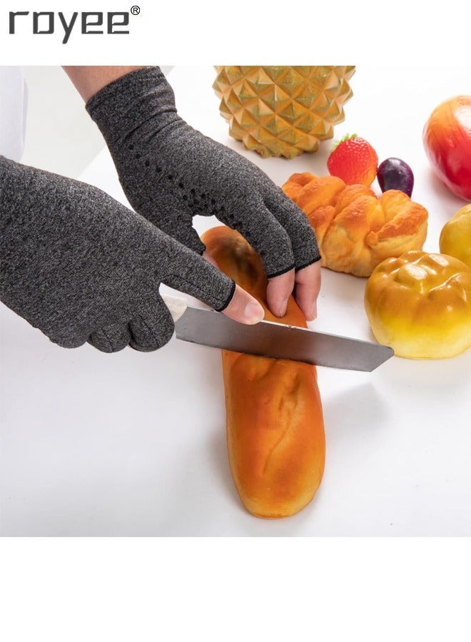 رويي 2 أزواج من الرجال والنساء من التهاب المفاصل ضغط القفازات ، غير زلق المطاط نقطة لا الاصبع التهوية وامتصاص الرطوبة ضغط القفازات ، لتخفيف الألم الروماتويدي ، تورم المفاصل ، الخ . - Image 5