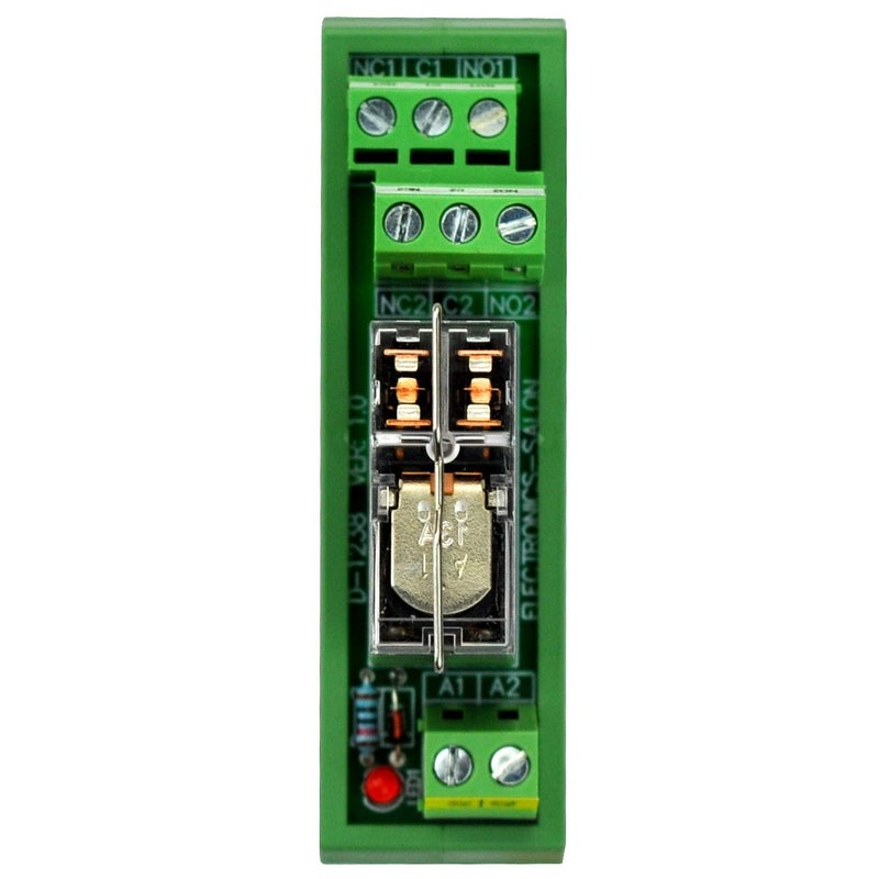 Electronics-Salon AC/DC 12V Slim DIN Rail Mount 5Amp DPDT Power Relay Interface Module, G2R-2 12V. - Image 3